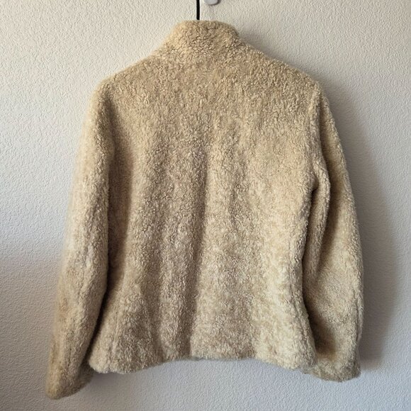 Pendleton US Womens S Beige Heather Fuzzy Sherpa Teddy Full Zip Jacket - Picture 4 of 11